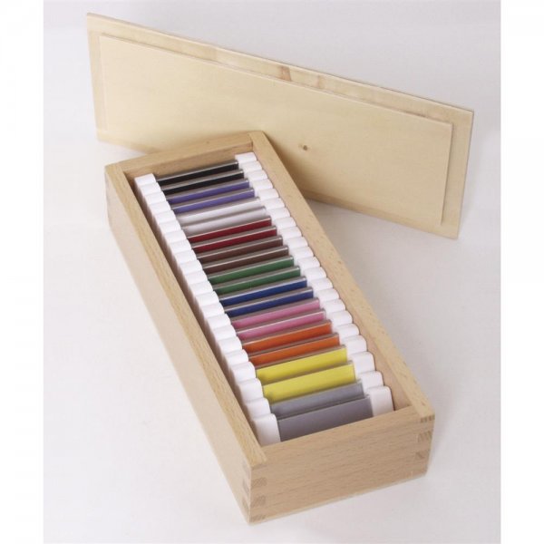 Montessori Farbtäfelchen - Kasten mit 22 Stück, Lernspielzeug, NEU