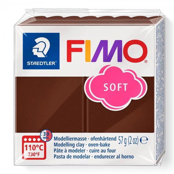 Staedtler FIMO soft schokolade 57g Modelliermasse ofenhärtend Knetmasse Knete