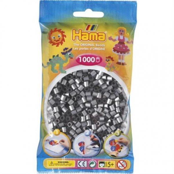 Hama Bügelperlen 207-62 - Hama Perlen silber glänzend glitzer Jungen Mädchen Bügelplatte Stiftplatte