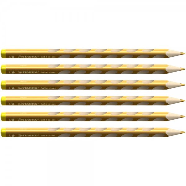 Ergonomischer Buntstift für Linkshänder - STABILO EASYcolors - 6er Pack - gold