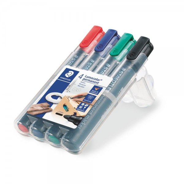 STAEDTLER Lumocolor permanent marker Box 4 Universalstiften sortierten Farben