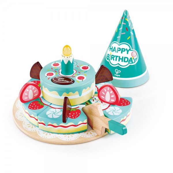 Hape Interaktive Geburtstagstorte mit Licht Geburtstagskuchen Rollenspielzeug Lebensmittelspielzeug