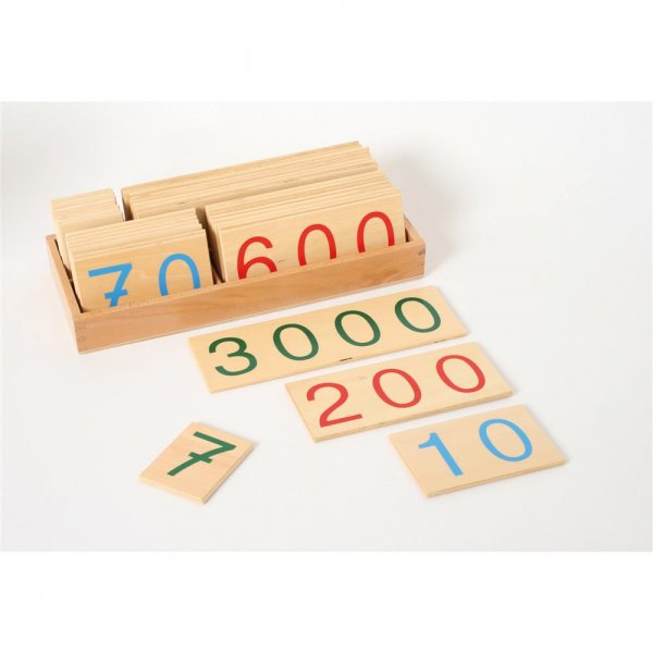 Montessori Zahlenkarten 1-9000, groß, aus Holz, Lernspielzeug, NEU