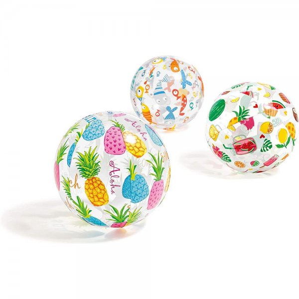 Intex 59040 - Wasserball Strandball 51 cm - aufblasbar in bunten Designs - 1 Stück