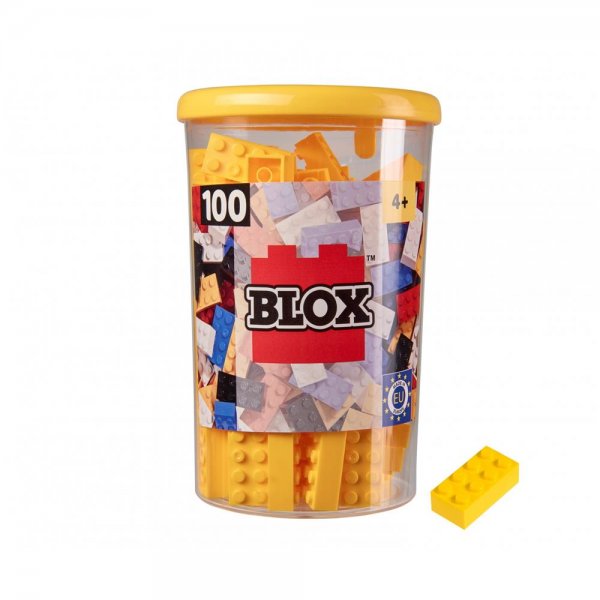Simba Blox 100 8er Bausteine gelb in Dose Klemmbausteine Konstruktionsspielzeug kompatibel