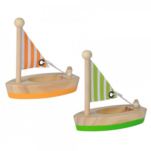 Eichhorn Segelboote 2 schwimmfähige Holzboote Badewannenspielzeug