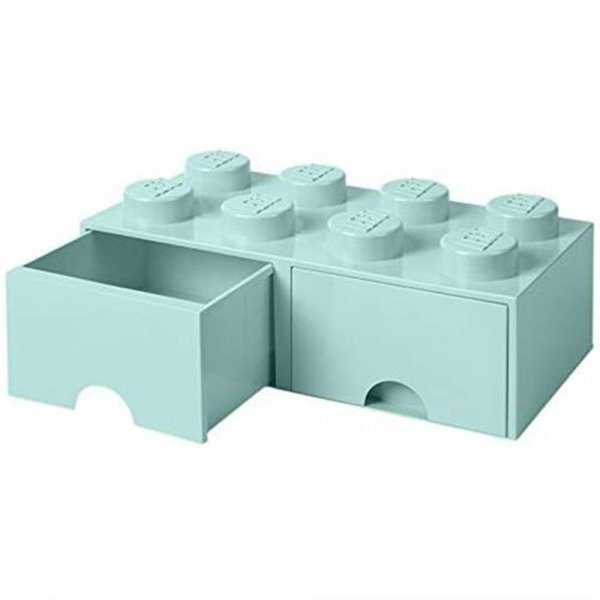 LEGO® Storage Brick 8 Mintgrün mit 2 Schubladen Aufbewahrungsbox Baustein stapelbar