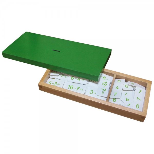 Bartl Subtraktionskasten aus Holz mit zwei Fächern Lernmittel Montessori-Bildungskonzept