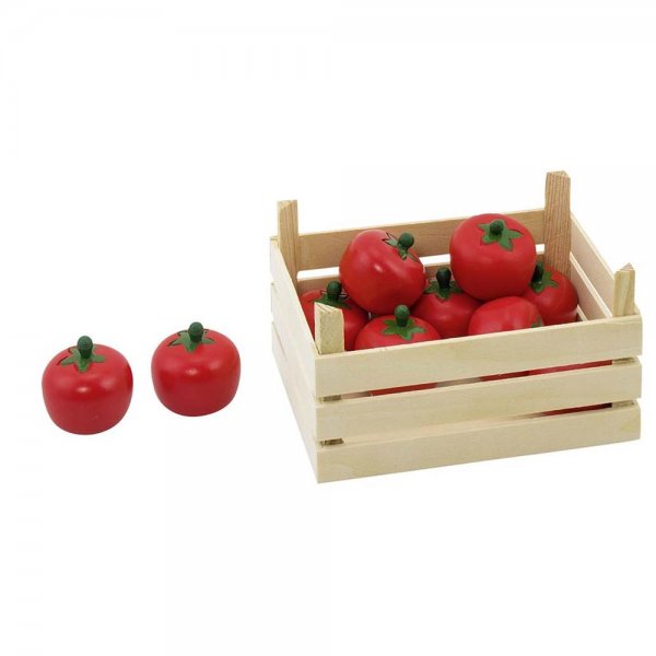 Tomaten in Gemüsekiste, Kiste: 13,6 x 10,6 x 6,8cm, Kaufmannsladen, Lebensmittel