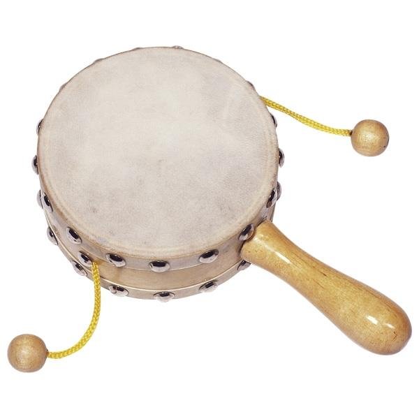 Goki Bettlertrommel Holz Natur Instrument Handtrommel Drehtrommel Musikinstrument