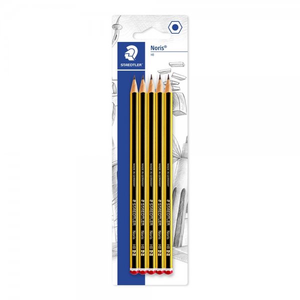 STAEDTLER Bleistift Noris 120 Blisterkarte 5 Bleistifte HB zeichnen skizzieren
