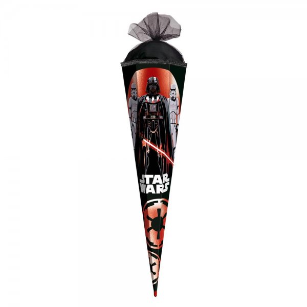 Roth Schultüte Disney Star Wars mit Folieneffekt, 85cm, eckig, mit Rot(h)-Spitze und schwarzem Tüll