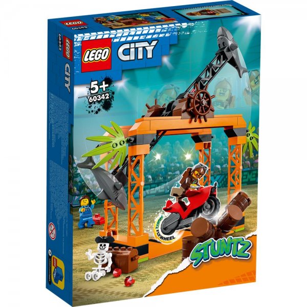 LEGO® City 60342 - Haiangriff-Stuntchallenge Bauset Stuntbike mit Schwungrad
