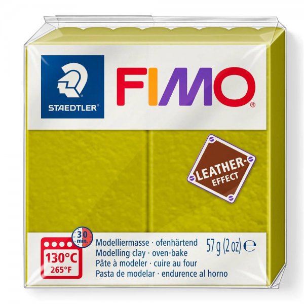 Staedtler FIMO leather-effect olive 57g Modelliermasse ofenhärtend Knetmasse Knete
