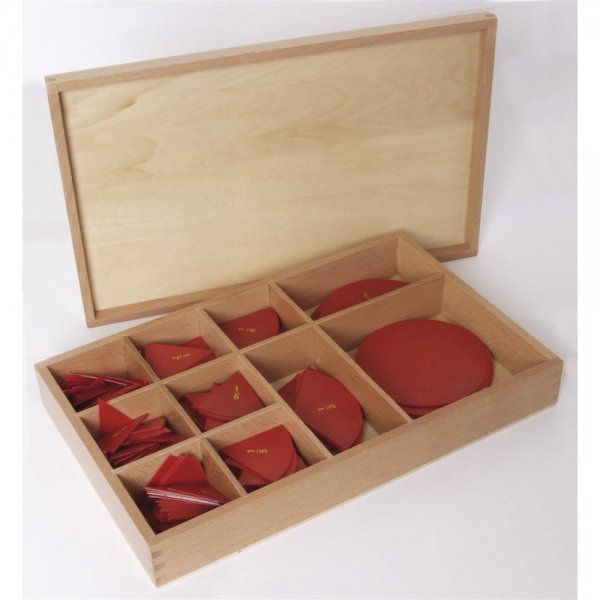 Montessori Kasten mit Bruchrechenkreisen, 280-teilig, Lernspielzeug, NEU