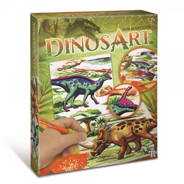 DinosArt Dino Steine nach Zahlen Bastelset für Dinosaurier-Fans Kreativset ab 7 Jahre