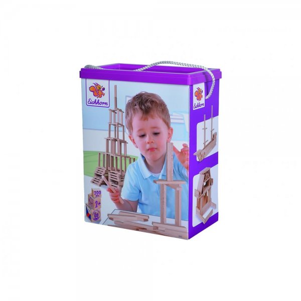 Eichhorn Holzbaukasten Holzbausteine Konstruktionsspielzeug für Kinder ab 2 Jahren
