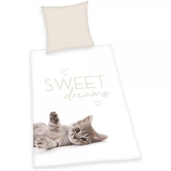 Herding Kätzchen Bettwäsche 80x80+135x200 cm Sweet Dreams Bettbezug Kissenbezug Baumwolle Katze