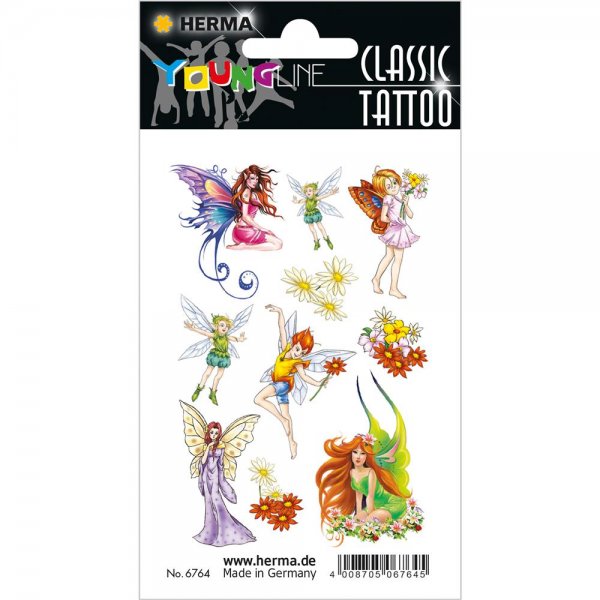 HERMA 6764 CLASSIC Tattoo Colour Feen Klebetattoos Body-Sticker ablösbar
