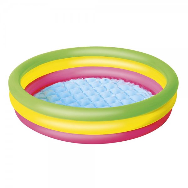 Bestway Planschbecken Summer 102 x 25 cm aufblasbarer Kinderpool 3-Ring-Pool