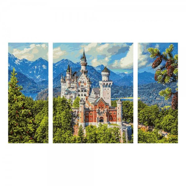 Schipper Malen nach Zahlen Triptychon Schloss Neuschwanstein Bilder malen für Erwachsene