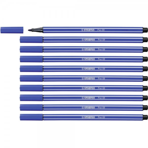 Premium-Filzstift - STABILO Pen 68 - 10er Pack - ultramarinblau