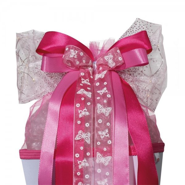 Roth LED-Schleife "Pink Glamour" 50 x 23 cm für Schultüte Zuckertüte Schulanfang