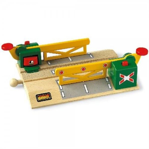 Brio 33750 - Magnetische Kreuzung Schranke für Holzeisenbahn Spielzeug