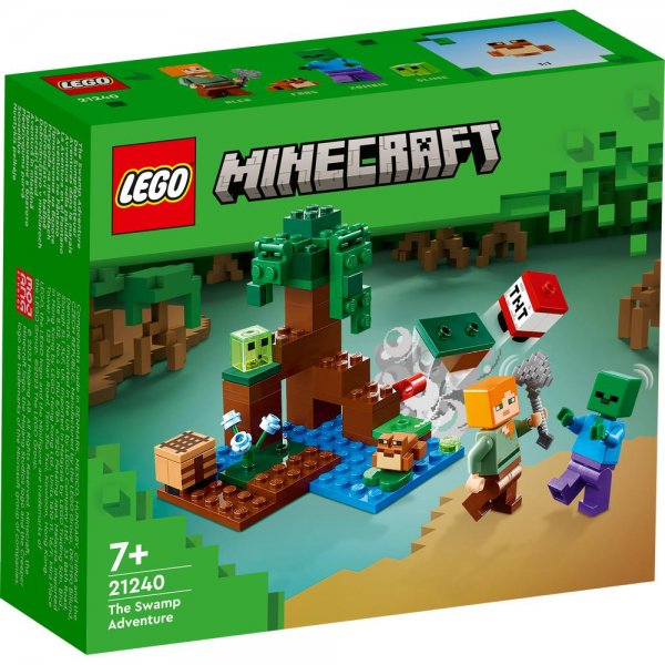 LEGO® Minecraft® 21240 - Das Sumpfabenteuer Bauset mit Alex Zombie Schleim Frosch