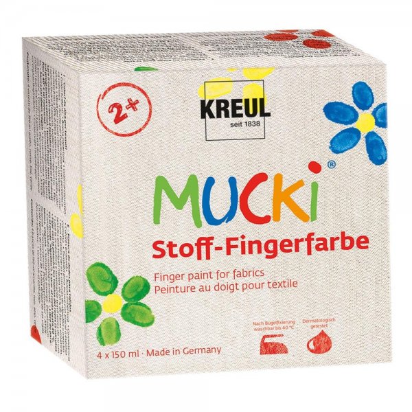 Kreul 28400 - Mucki Fingerfarbe Textil 4er Set