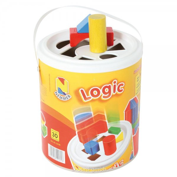 Logic Steckspieltrommel, 30 farbige Holzbausteine, verschiedene Farben, NEU, OVP