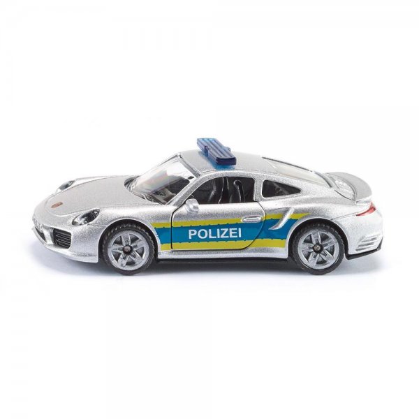 Siku Porsche 911 Autobahnpolizei Polizeiauto Sportwagen grau Signalbalken Polizei Haftreifen