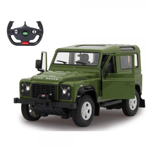 Jamara Land Rover Defender 1:14 grün 2,4GHz Tür manuell Ferngesteuertes Auto mit LED Fahrlicht