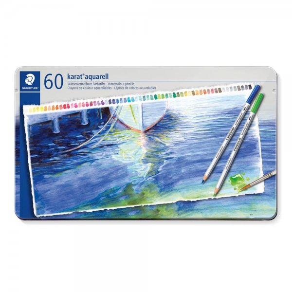 STAEDTLER Farbstift karat aquarell 125 Metalletui 60 Aquarellstiften sortiert