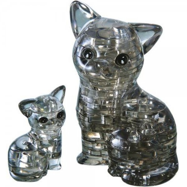 HCM KINZEL Puzzle 3D Crystal Katzenpaar 49 Teile, NEU & OVP