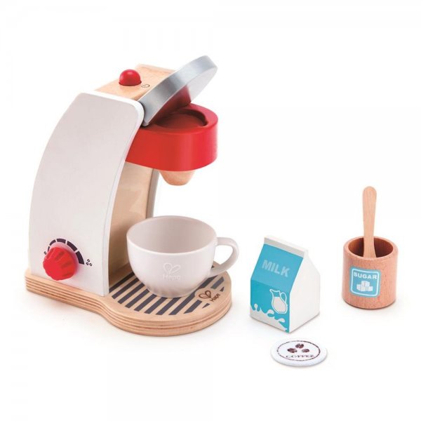 Hape E3146 Kaffeemaschine Zubehör für Kinderküchen Spielküche Rollenspiel Holzspielzeug
