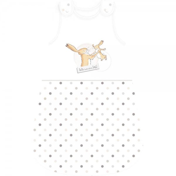 Herding Baby Schlafsack Häschen Punkte Baumwolle Polyesterfüllung 110x45 cm ganzjahres Armausschnitt