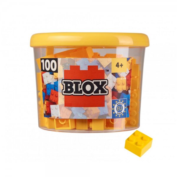 Simba Blox 100 4er Bausteine gelb in Dose Klemmbausteine Konstruktionsspielzeug kompatibel