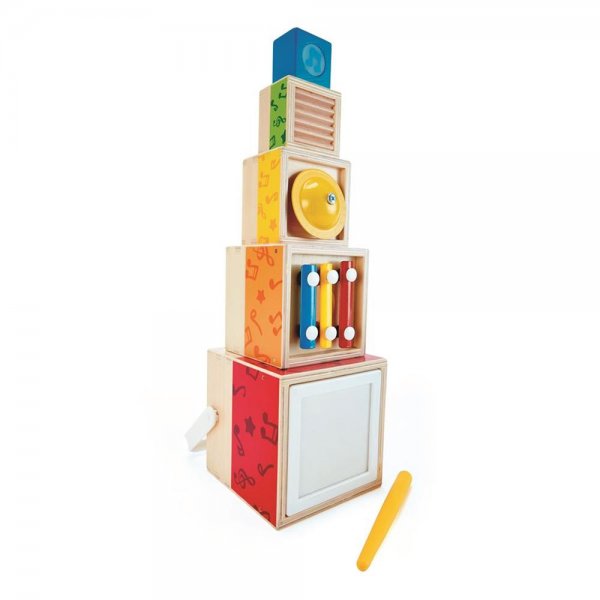Hape E0336 Musik-Stapelwürfel Babyspielzeug Kleinkindspielzeug ab 18 Monate