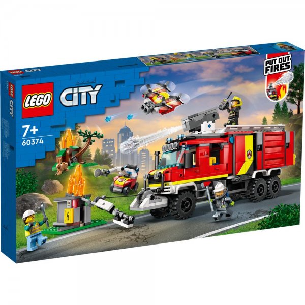 LEGO® City 60374 - Einsatzleitwagen der Feuerwehr Feuerwehrauto mit Feuerwehrroboter und Löschdrohne