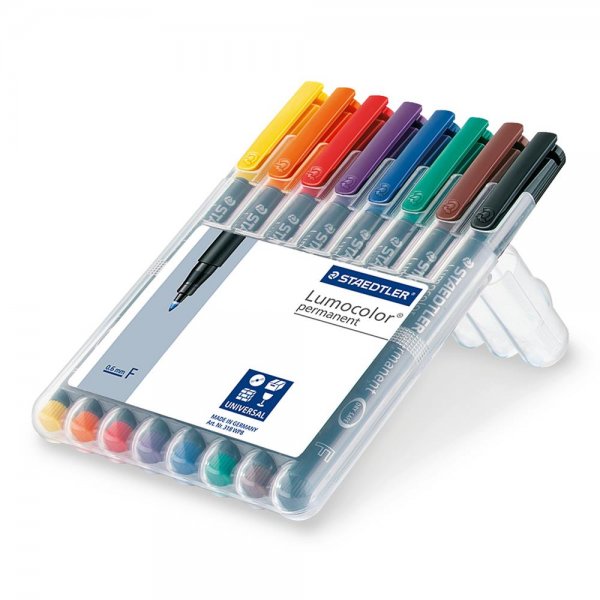 STAEDTLER - Lumocolor® 318 WP8 - 8 permanent Folienstift Pen Marker Universalstift in Strichbreite