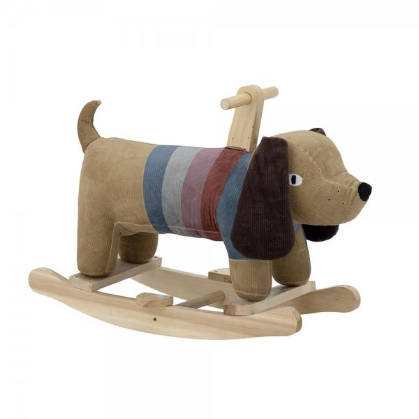 Bloomingville Charlie Schaukelspielzeug Hund Braun Polyester für Kinder ab 24 Monate