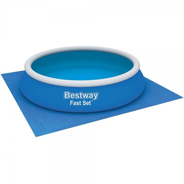 Bestway Flowclear™ quadratische Bodenplane 488 x 488 cm für Aufstellpools bis Ø 457 cm blau
