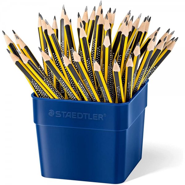 Staedtler Noris 48 Bleistifte Härtegrad HB in Köcherpackung ergonomische Dreikantform