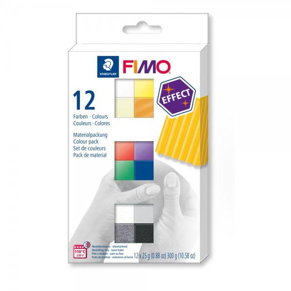 STAEDTLER FIMO Colour pack 8013 FIMO effect mit 12 Halbblöcken à 25 g
