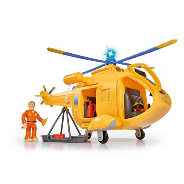 Simba Feuerwehrmann Sam Hubschrauber Wallaby II mit Figur Licht Sound Helikopter Spielset