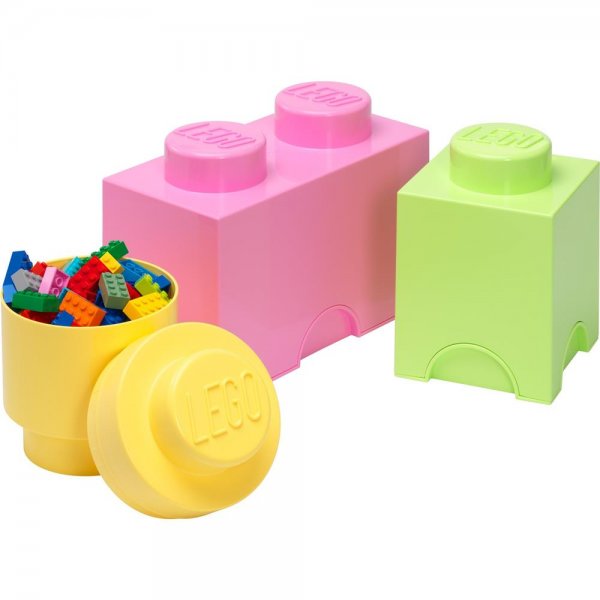 Room Copenhagen LEGO® Aufbewahrungsbox 3er Pastell-Set Aufbewahrungssteine