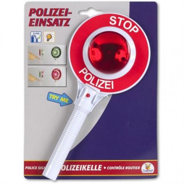 City Line Polizei-Stopkelle mit 2 LED-Lichter ca. 25 cm für Kinder ab 3 Jahren