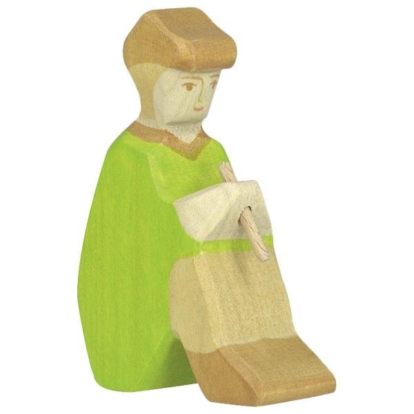 Holztiger Hirte mit Flöte 3 Holzfigur Dekoration Spielzeug Figur Holzspielzeug