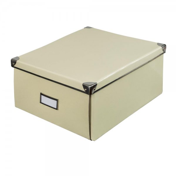Idena Aufbewahrungsbox mit Deckel 36 x 28,2 x 17 cm creme aus festem Karton faltbar